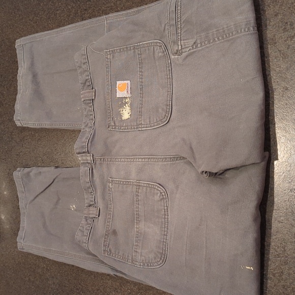 Carhartt Rugged Flex Canvas Work Pant With Caulking And Grease Marks - Picture 10 of 12